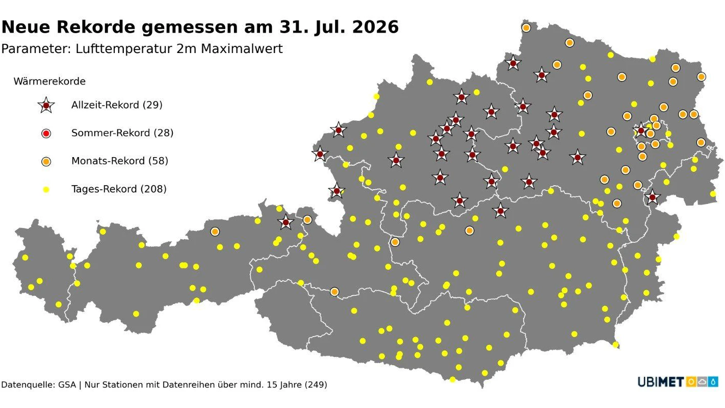 Hier gab es am 31. Juli neue Rekorde.