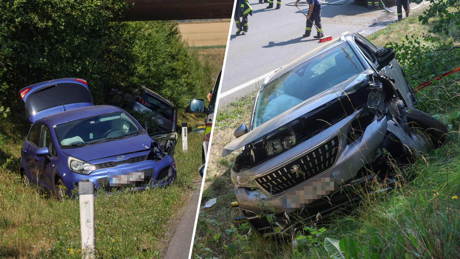 Nach ersten Informationen waren zwei Fahrzeuge in den Crash verwickelt.