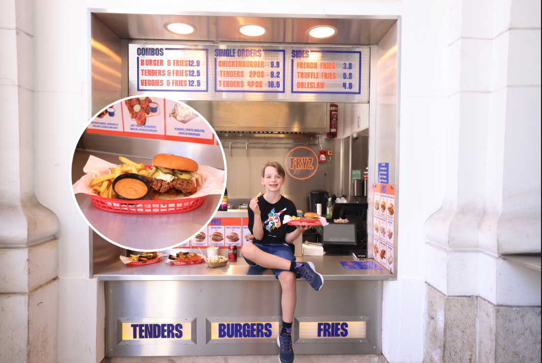 Probe-Esser Julian testete Chickenburger und Fries.