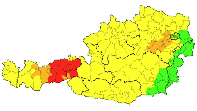 Gewitter und Hagel: Die aktuellen Unwetterwarnungen für Österreich (15 Uhr)