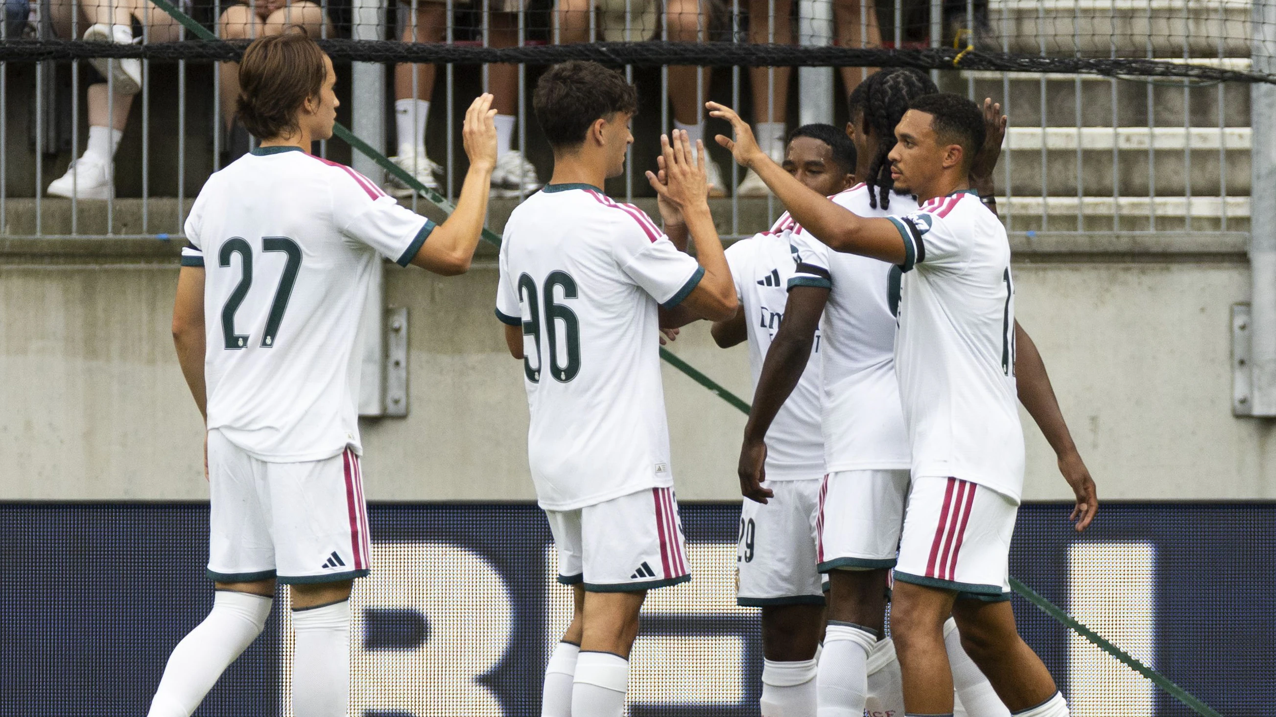 Die Stars von Real Madrid jubeln in Klagenfurt. 