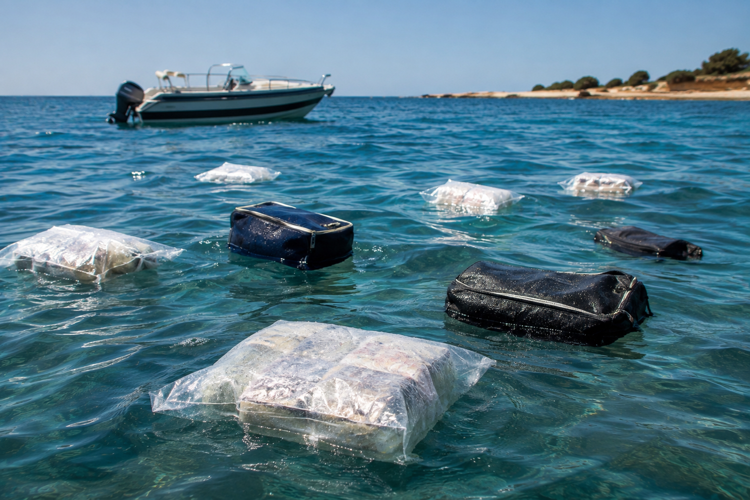 Aus Angst vor der Küstenwache warf die Bootsbesatzung mehrere Geldpakte ins Meer