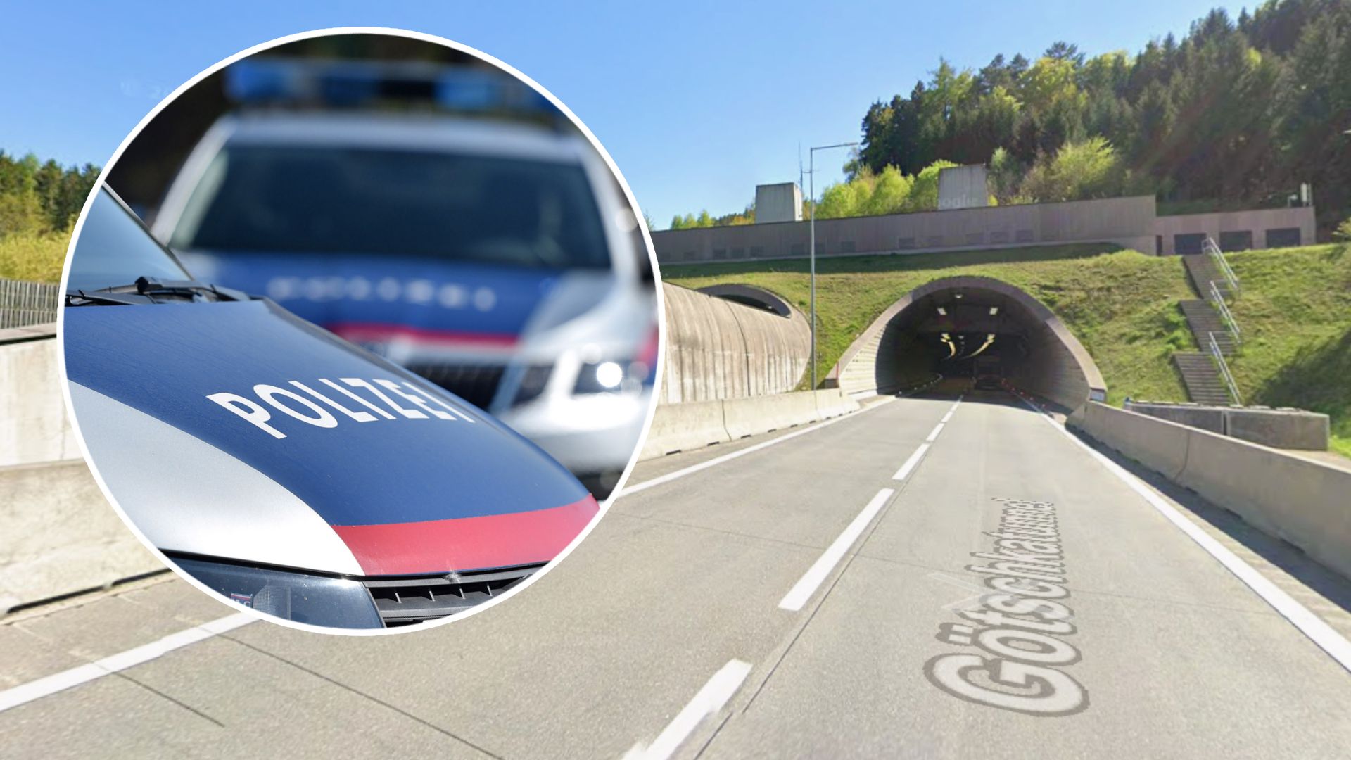 Der 41-Jährige raste während der Verfolgungsjagd durch den Götschka-Tunnel und krachte am Ende gegen die Wand. (Symbolbild)