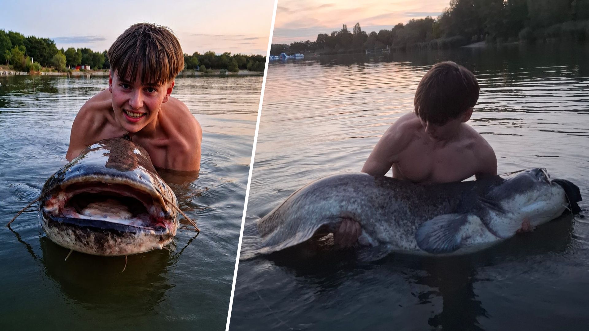 2,15 Meter: Dieses Monster holte der junge Angler aus dem Pichlingersee.