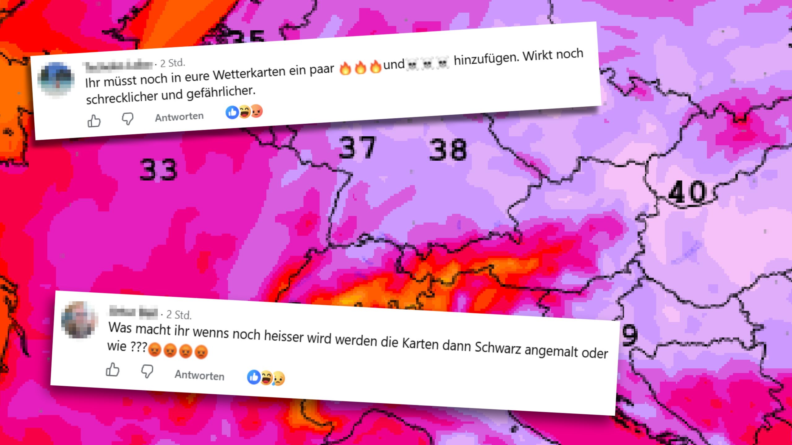 Heute.at - Wetterkarte glüht: Hitzköpfe gehen auf Meteorologen los