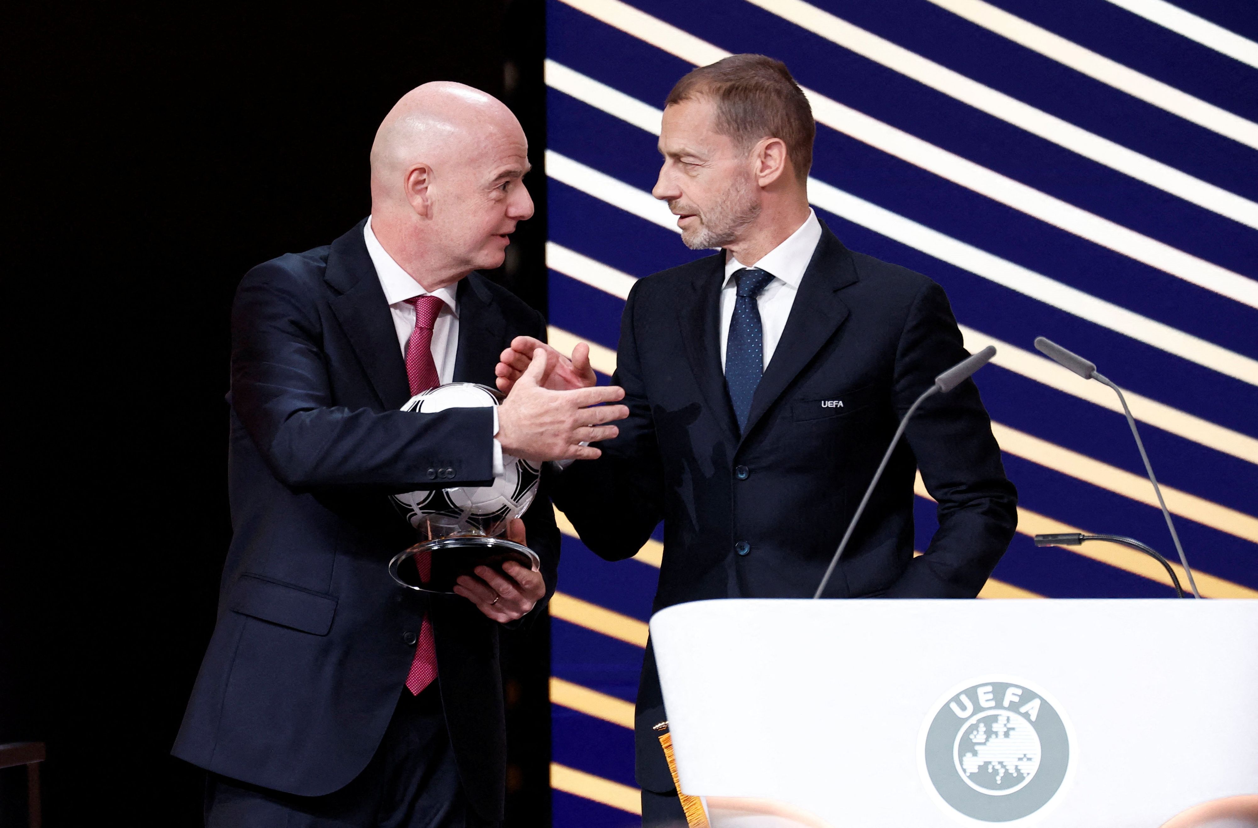 FIFA-Präsident Gianni Infantino und UEFA-Boss Aleksander Ceferin. 