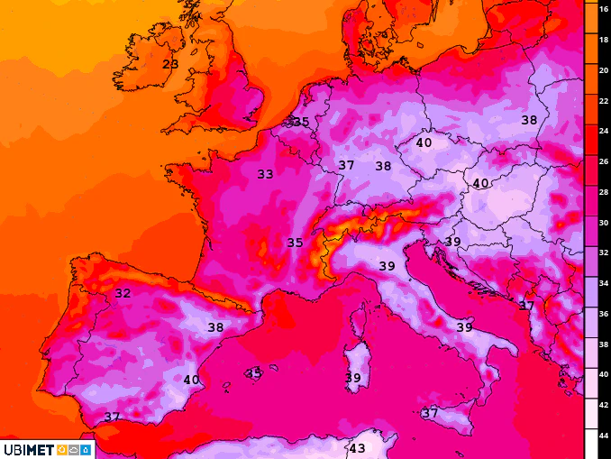 Diese Wetterkarte der UBIMET lässt bei manchen Facebook-Kommentatoren den Blutdruck in die Höhe schnellen.