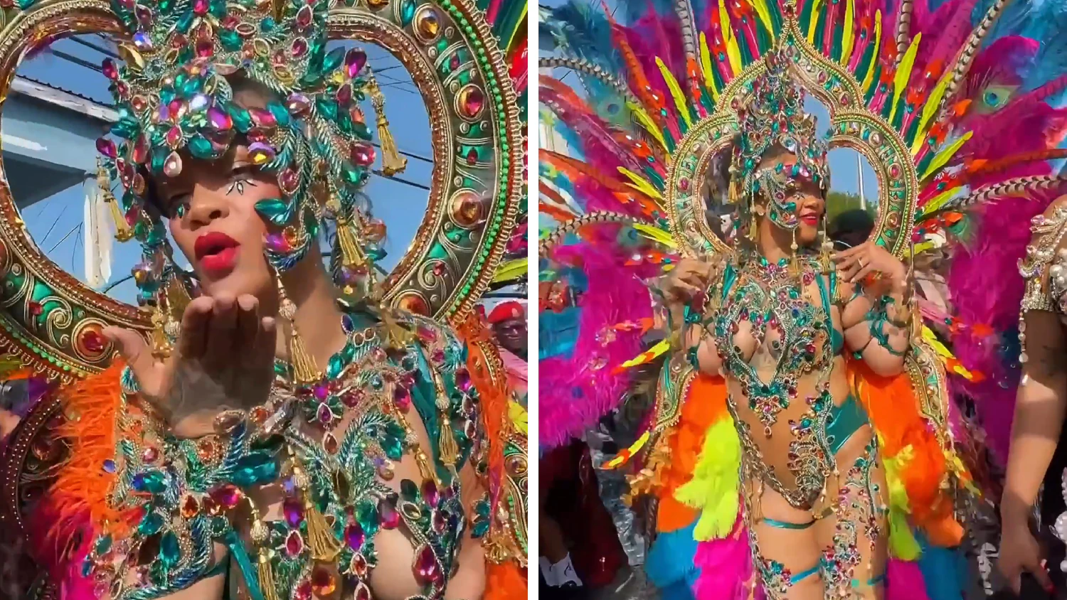 Heute.at - Wow-Auftritt im Federkleid! Rihanna tanzt beim Karneval