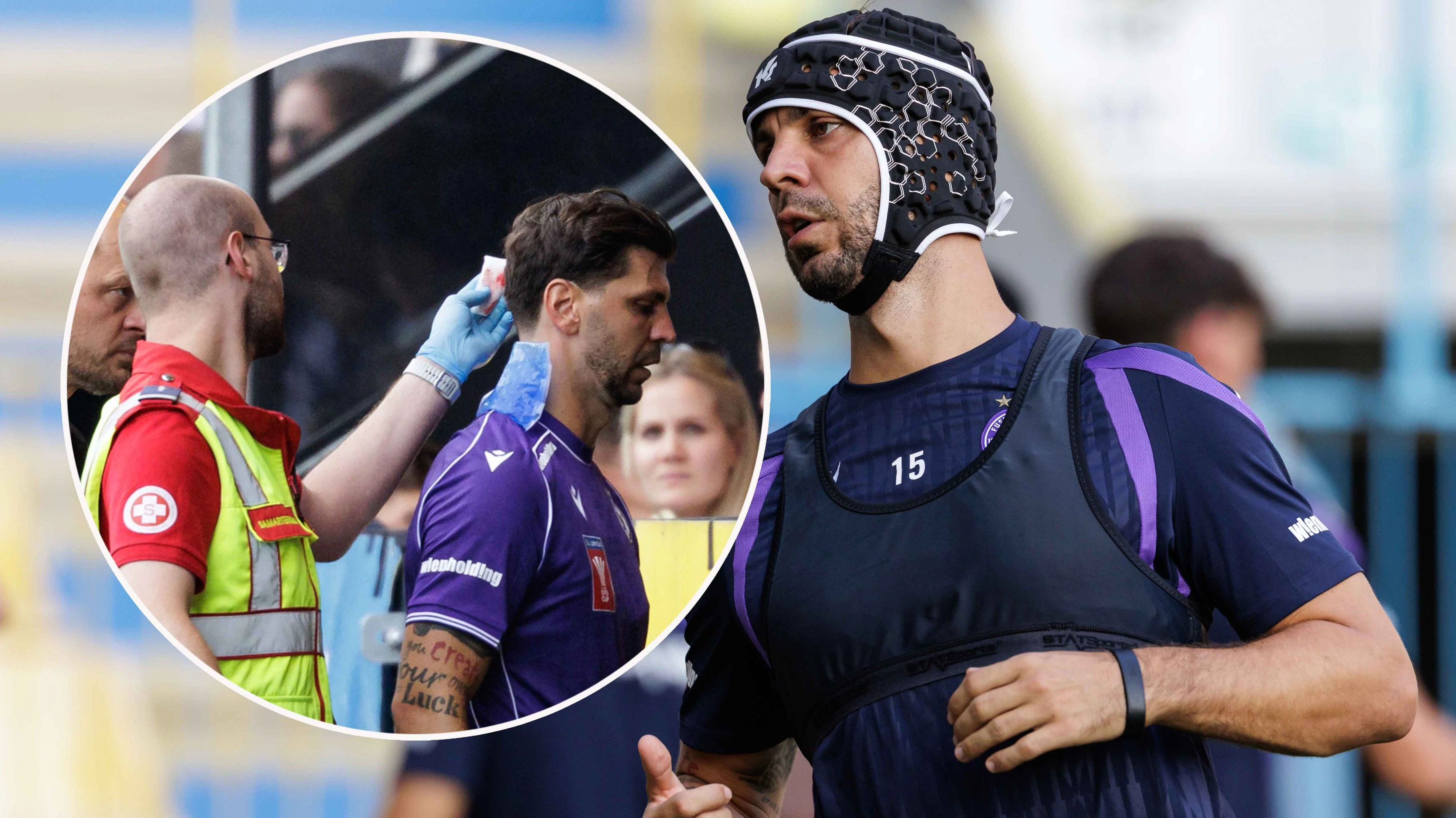 Heute.at - Dragovic kickt nach Kopfverletzung mit Rugbyhelm