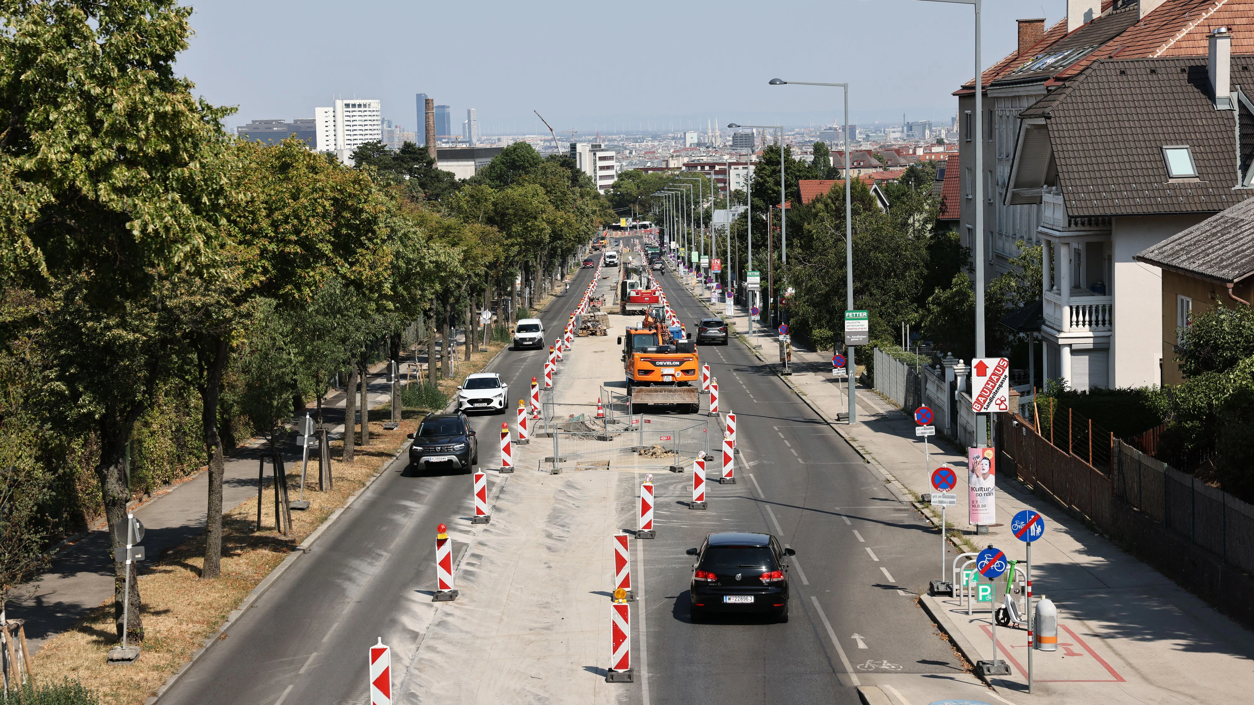 Die Baustelle am Flötzersteig in Wien-Ottakring. 