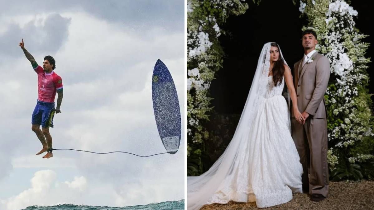 Gabriel Medina und seine Frau Isabella Arantes.