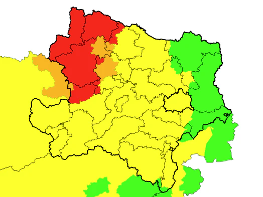 Die aktuellen Unwetterwarnungen für NÖ.