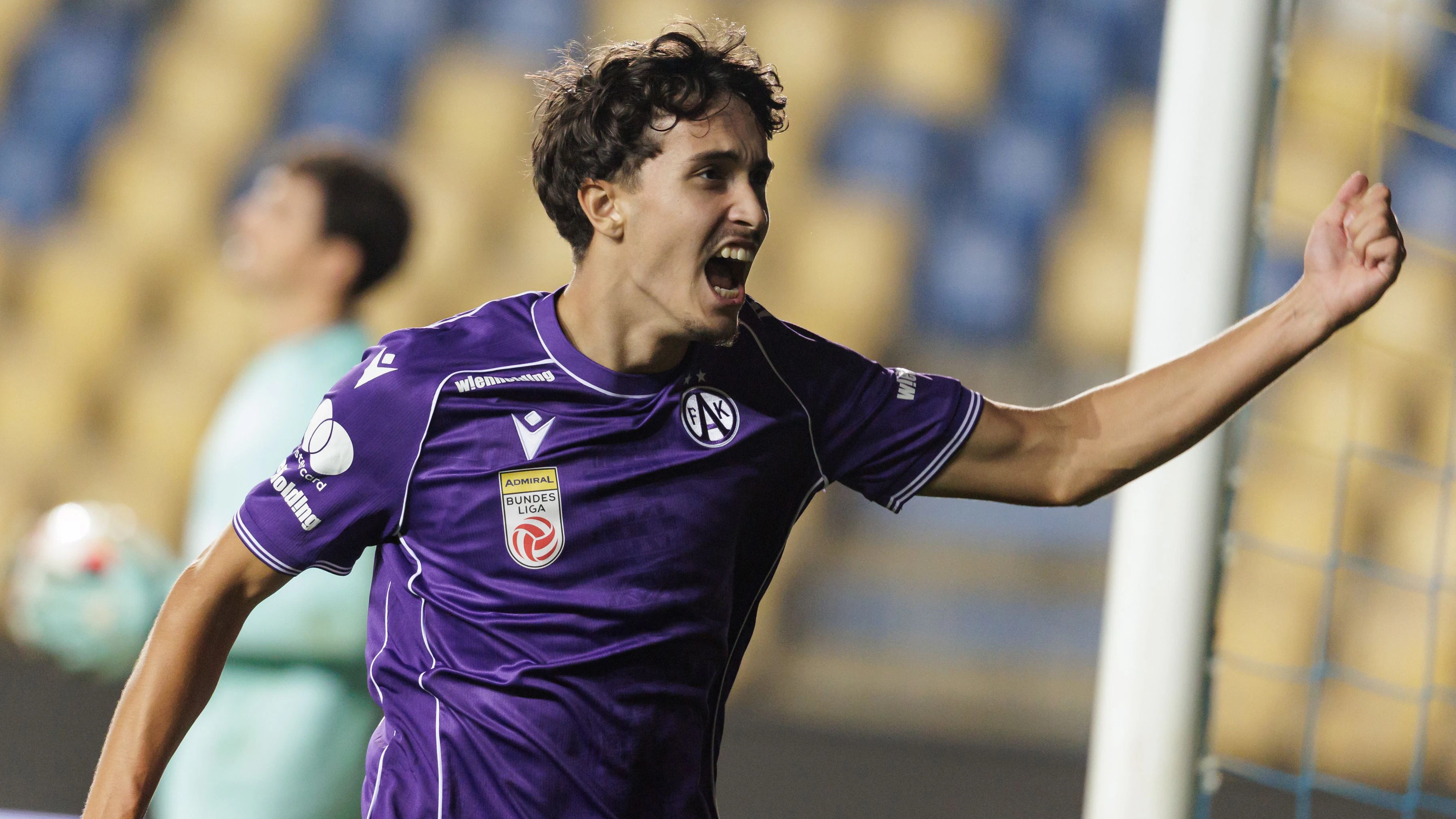 Austrias Shootingstar Sanel Saljic jubelt gegen Beitar Jerusalem. 