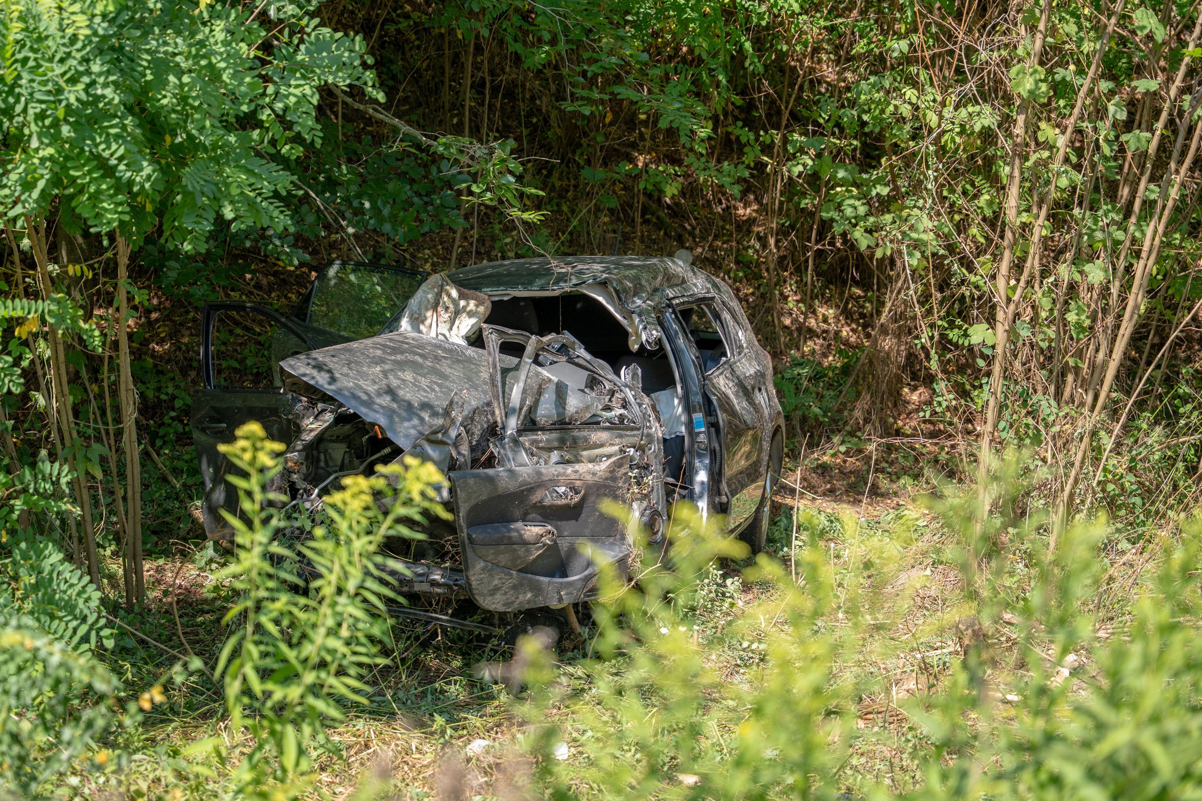 Kurz vor 11 Uhr wurden die Freiwilligen Feuerwehren Aschach an der Donau und Landshaag zu dem entdeckten Autowrack alarmiert. Für den Lenker kam jede Hilfe zu spät.