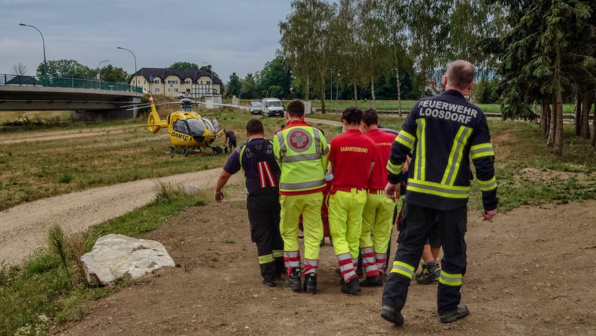 Rettungsaktion bei Kläranlage