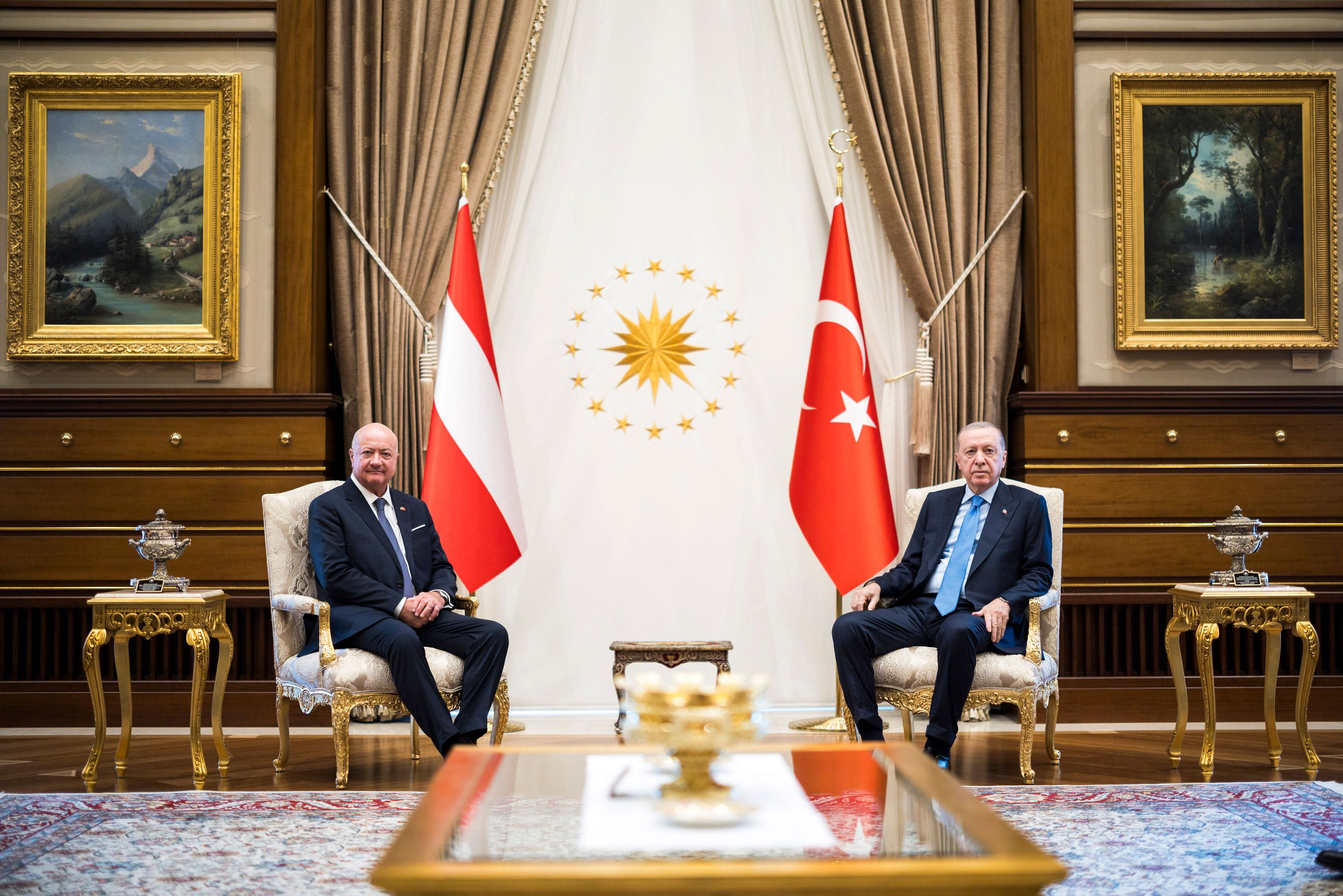 Bundeskanzler Christian Stocker beim türkischen Präsidenten Recep Tayyip Erdoğan.