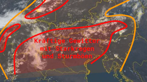 Heute.at - Kräftige Gewitter mit Starkregen und Sturm im Anmarsch