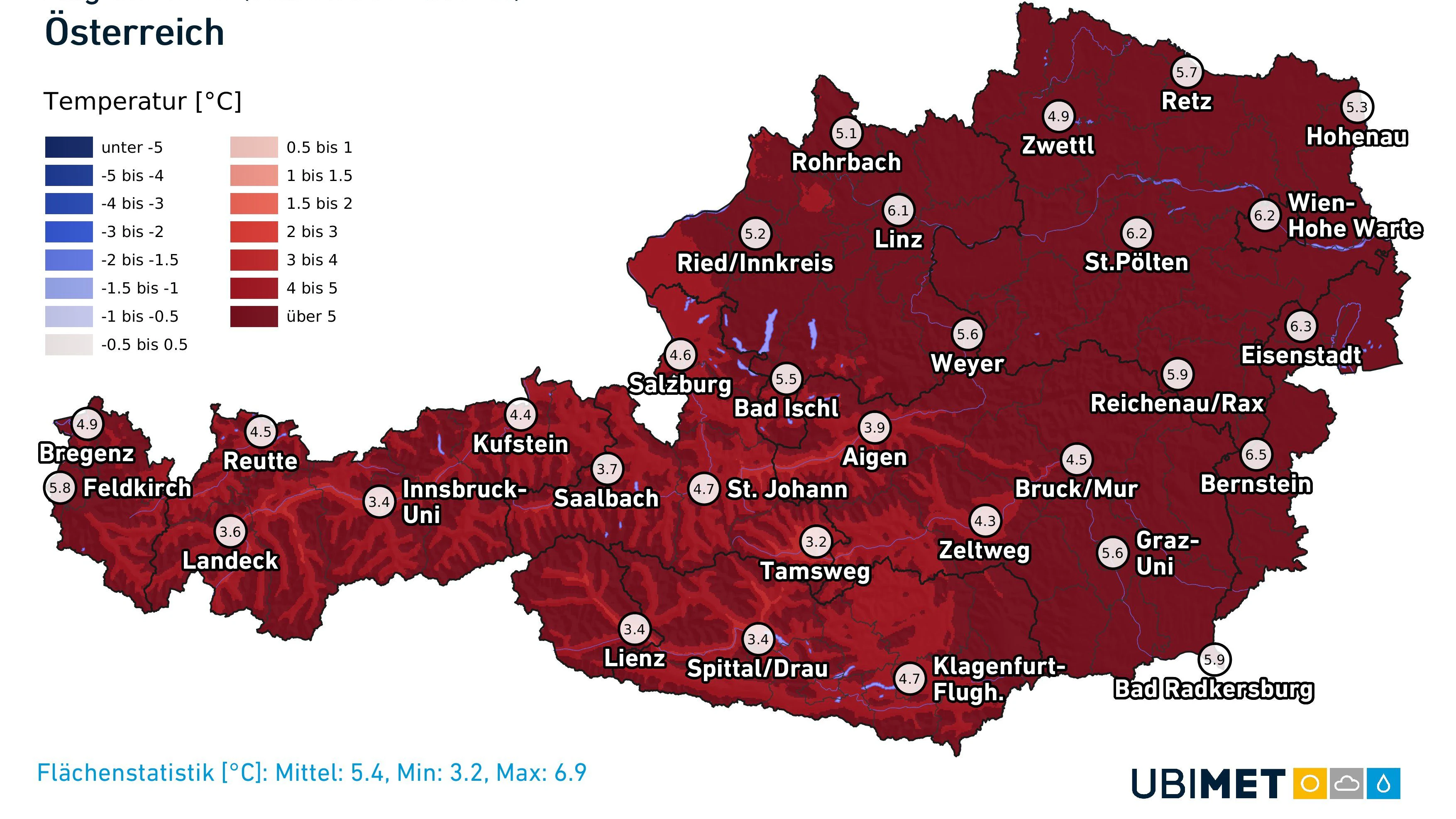 Der 10. August beschließt ein erstes Augustdrittel der Superlative. Die Temperatur-Anomalie beträgt +5,4 Grad über dem klimatischen Mittel.