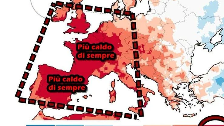 Heute.at - Hitze-Vignette zeigt Temperatur-Eskalation in Europa