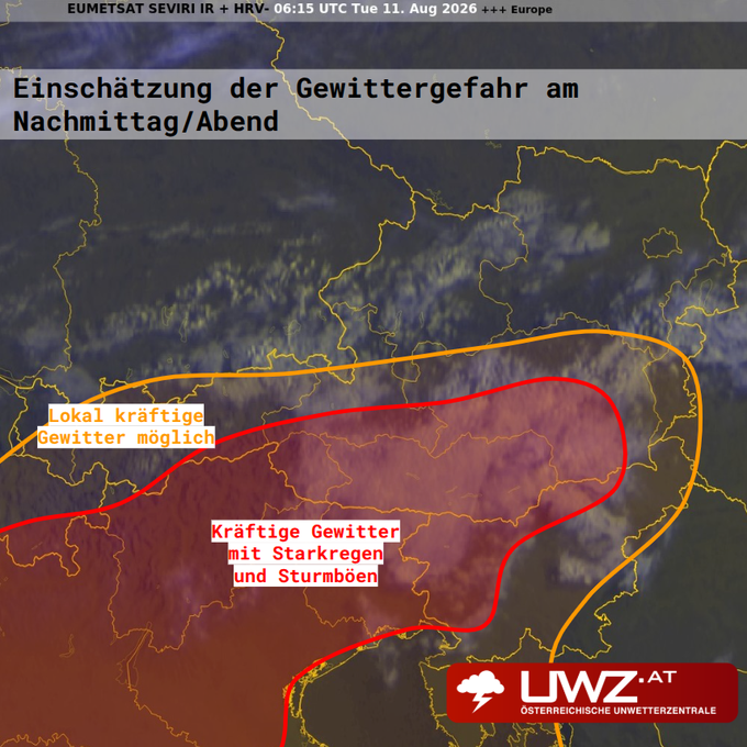Heute.at - Hier kracht es am Dienstag – Hagel und Sturmböen drohen