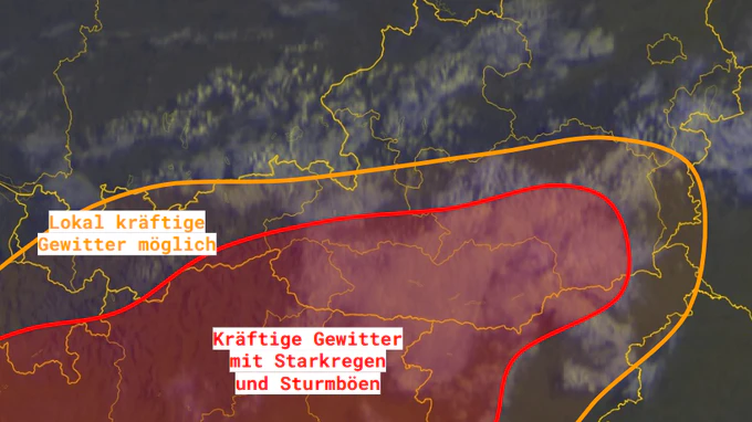 Heute.at - Unwetter mit Starkregen nehmen Kurs auf Österreich