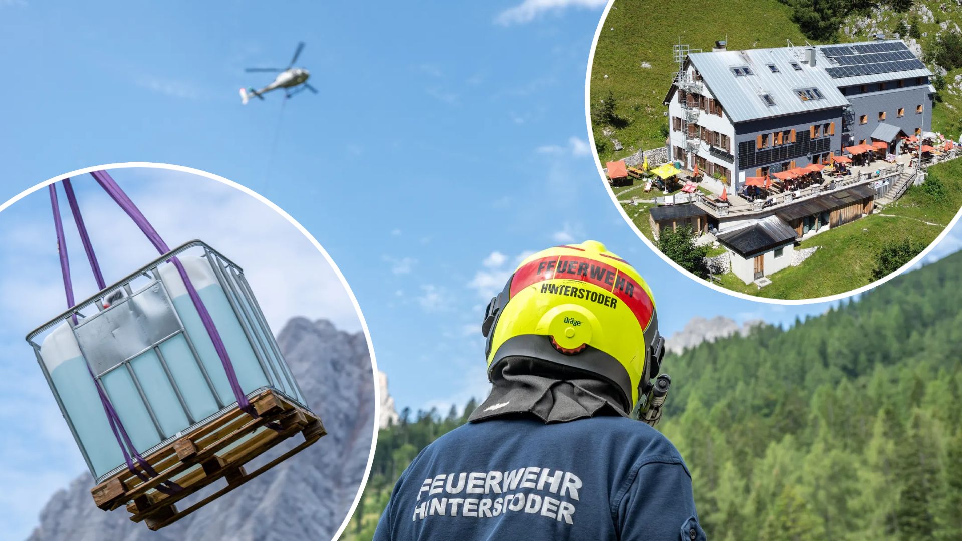 Aufwendiger und wichtiger Transport: Wasser wurde jetzt per Hubschrauber zum Prielschutzhaus geliefert.