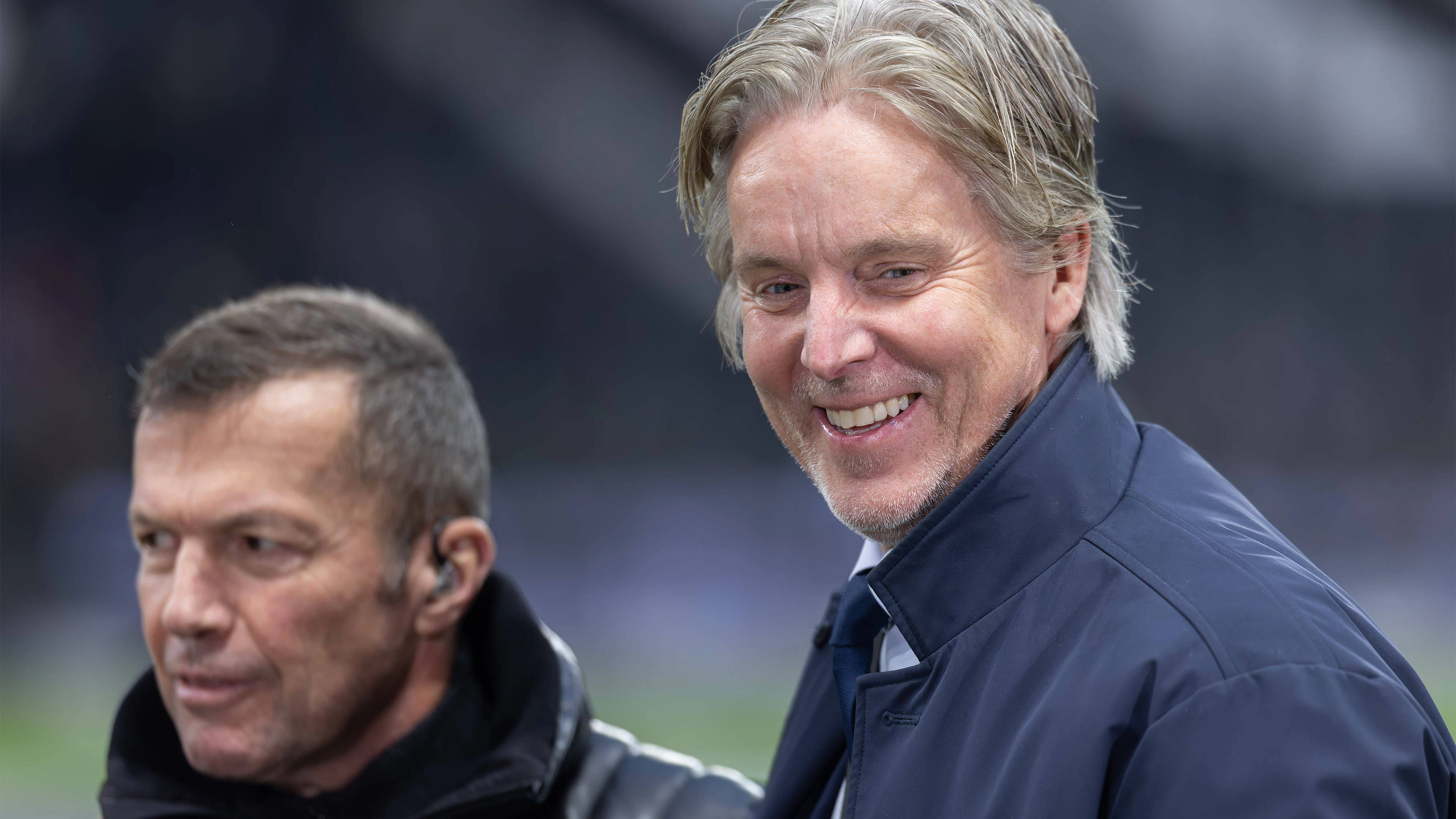 Jan Age Fjörtoft mit Sky-Kollege Lothar Mathäus. 