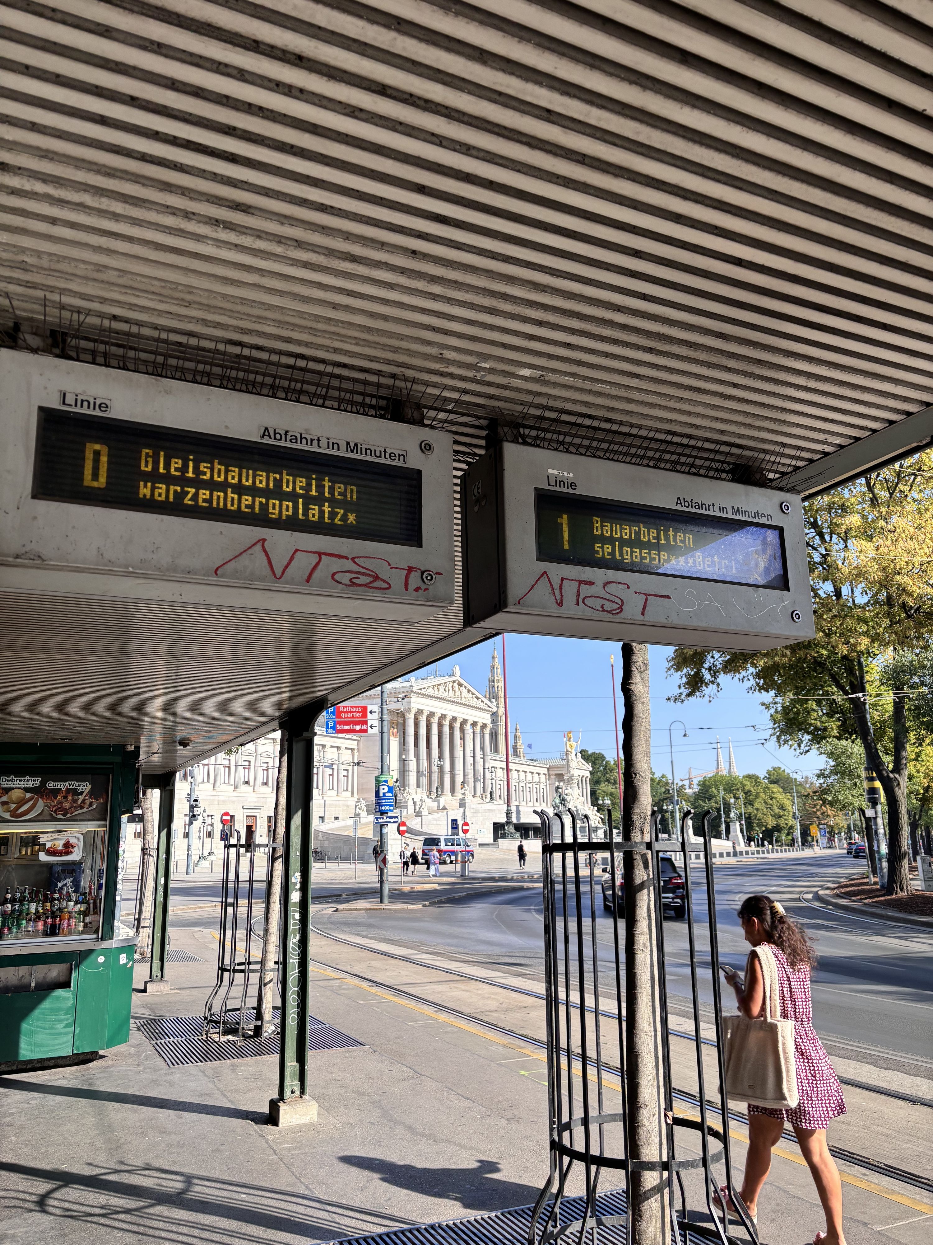 Station Volkstheater: Nur eine von vier Linien fährt am Ring. 