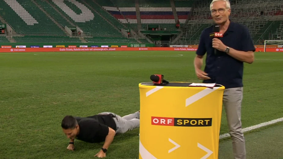 Heute.at - ORF-Experte macht plötzlich Liegestütze live im TV