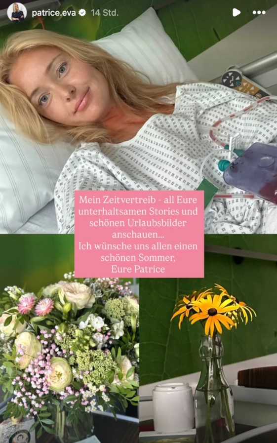 Patrice Aminati lächelt in ihrer Instagram-Story tapfer aus dem Krankenbett.