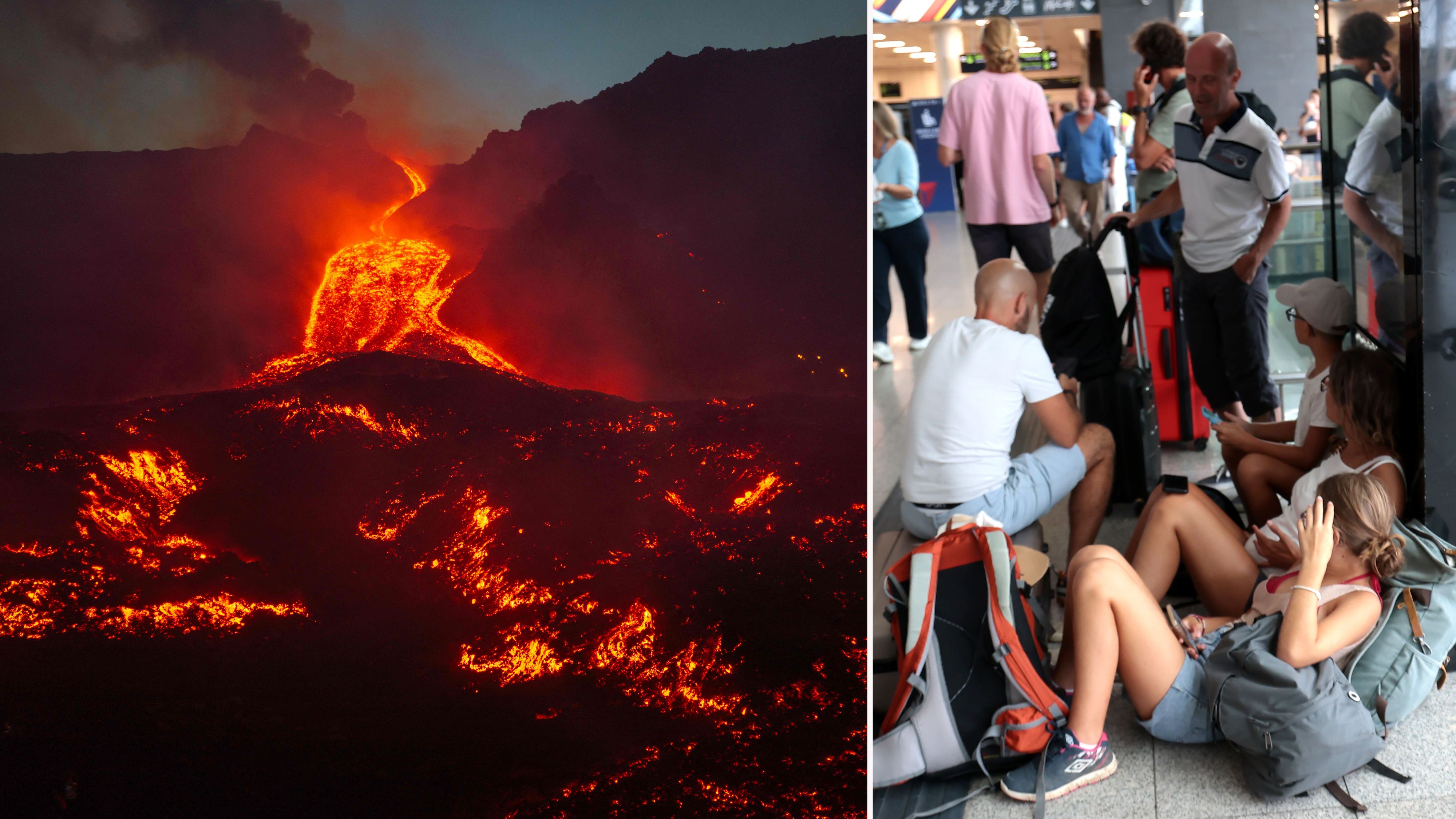 Der Ätna spuckt weiter Asche und Lava – der Flugverkehr auf Sizilien steht deshalb weitgehend still.