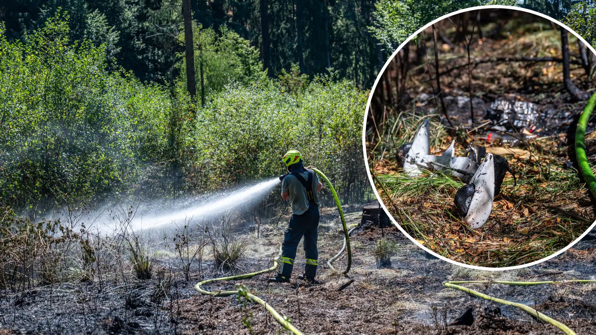 Der Absturz eines Modellflugzeuges dürfte den Brand ausgelöst haben.