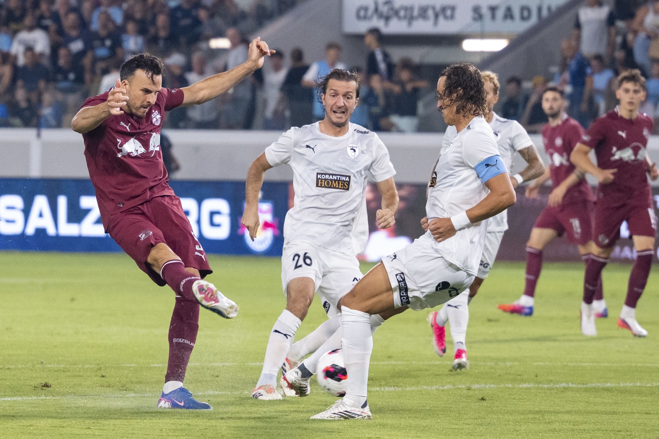 Red Bull Salzburg im Rückspiel der Europa-League-Qualifikation gegen Pafos. 
