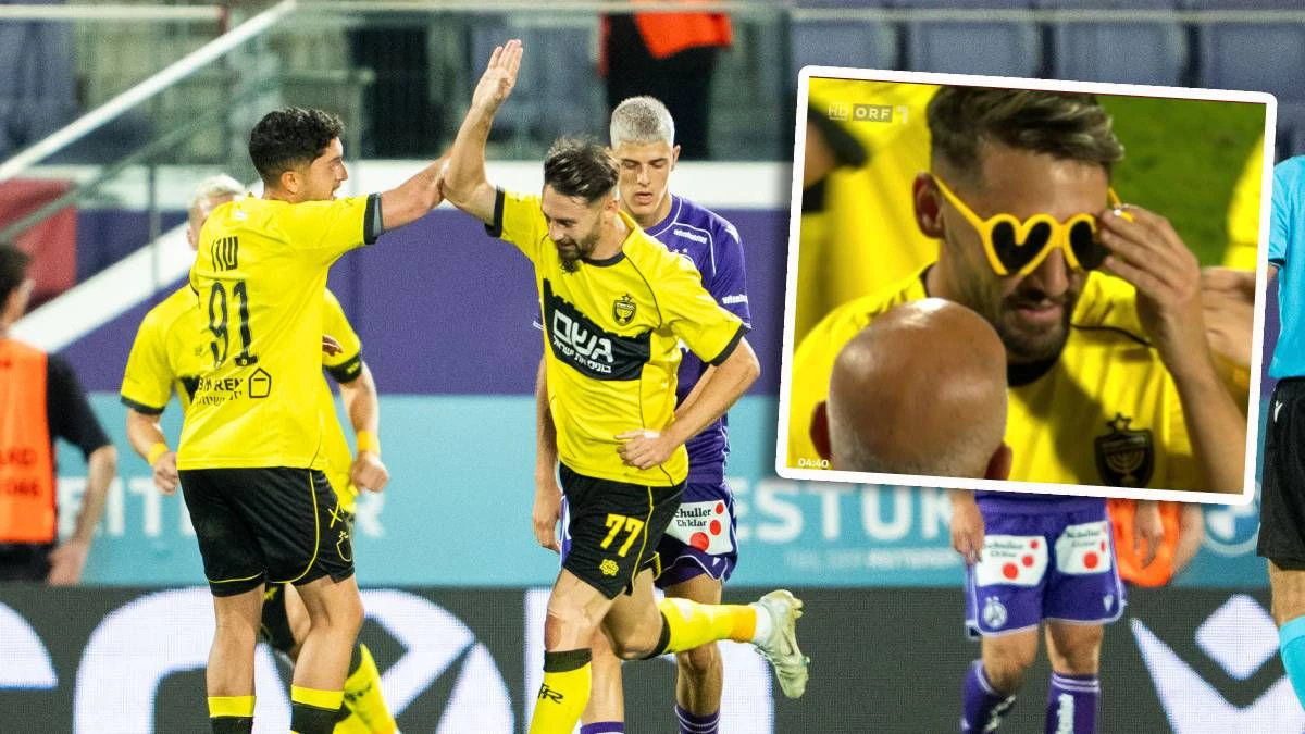 Omer Atzili hatte bei seinem Torjubel plötzlich eine gelbe Sonnenbrille auf. 