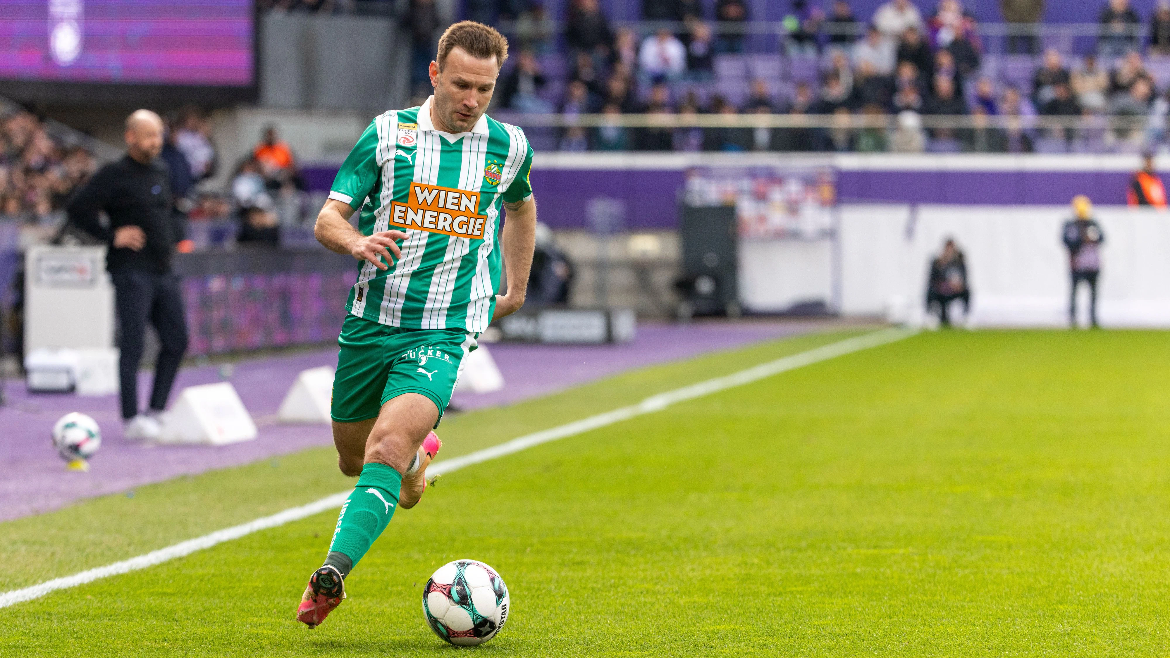 VIENNA,AUSTRIA,12.APR.26 - SOCCER - ADMIRAL Bundesliga,  championship group, FK Austria Wien vs SK Rapid Wien. Image shows Andreas Weimann (Rapid). Photo: GEPA pictures/ Philipp Brem