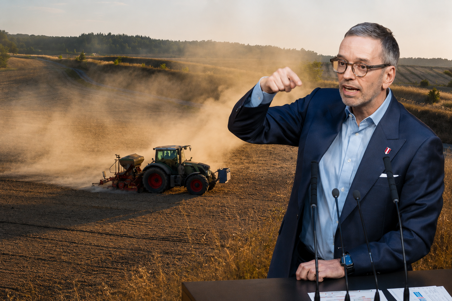 FPÖ-Chef Herbert Kickl fordert rasche Dürre-Hilfen für Bauern.