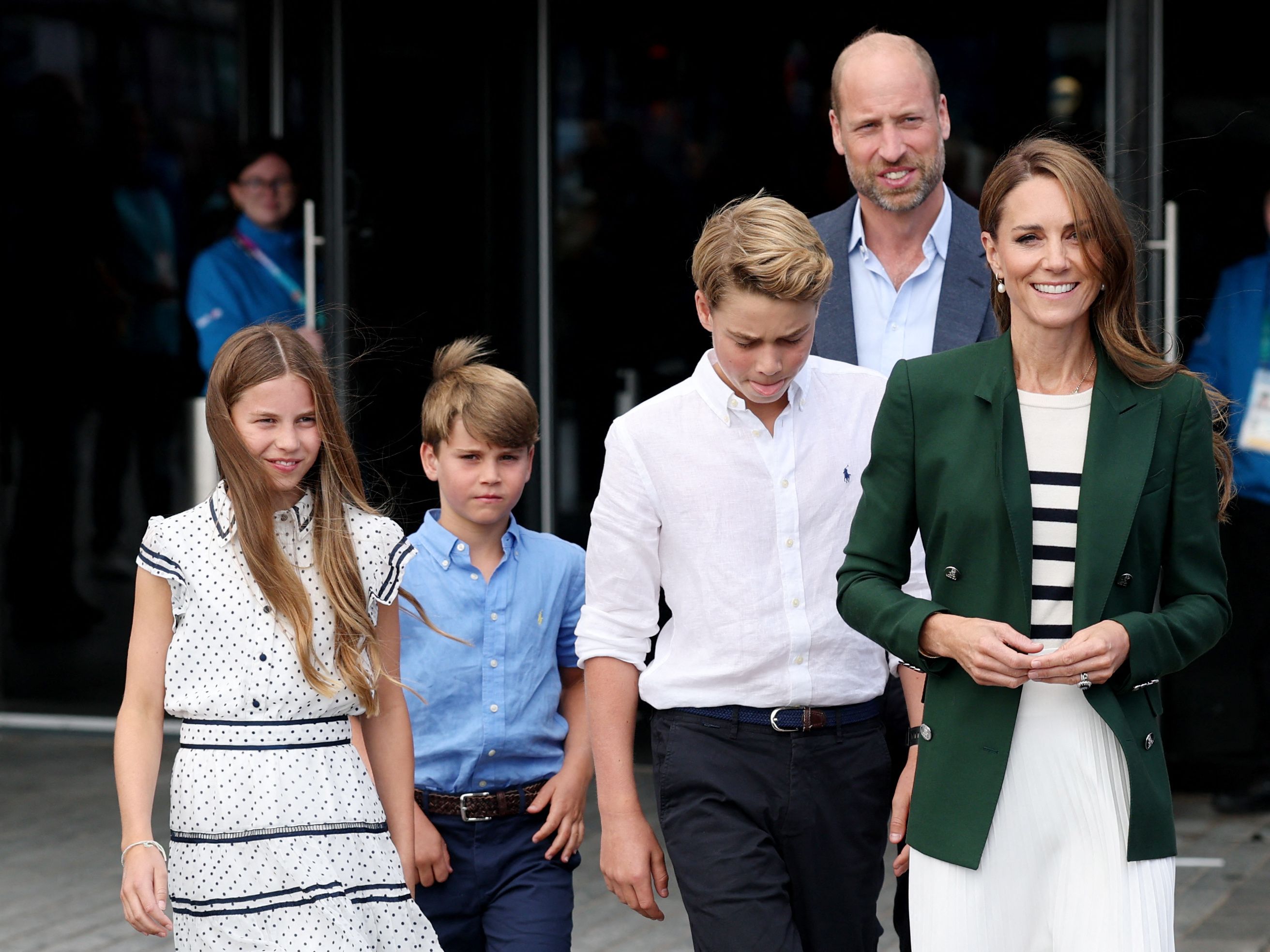 Prinzessin Charlotte, Prinz Louis, Prinz George, Prinz William und Prinzessin Kate.