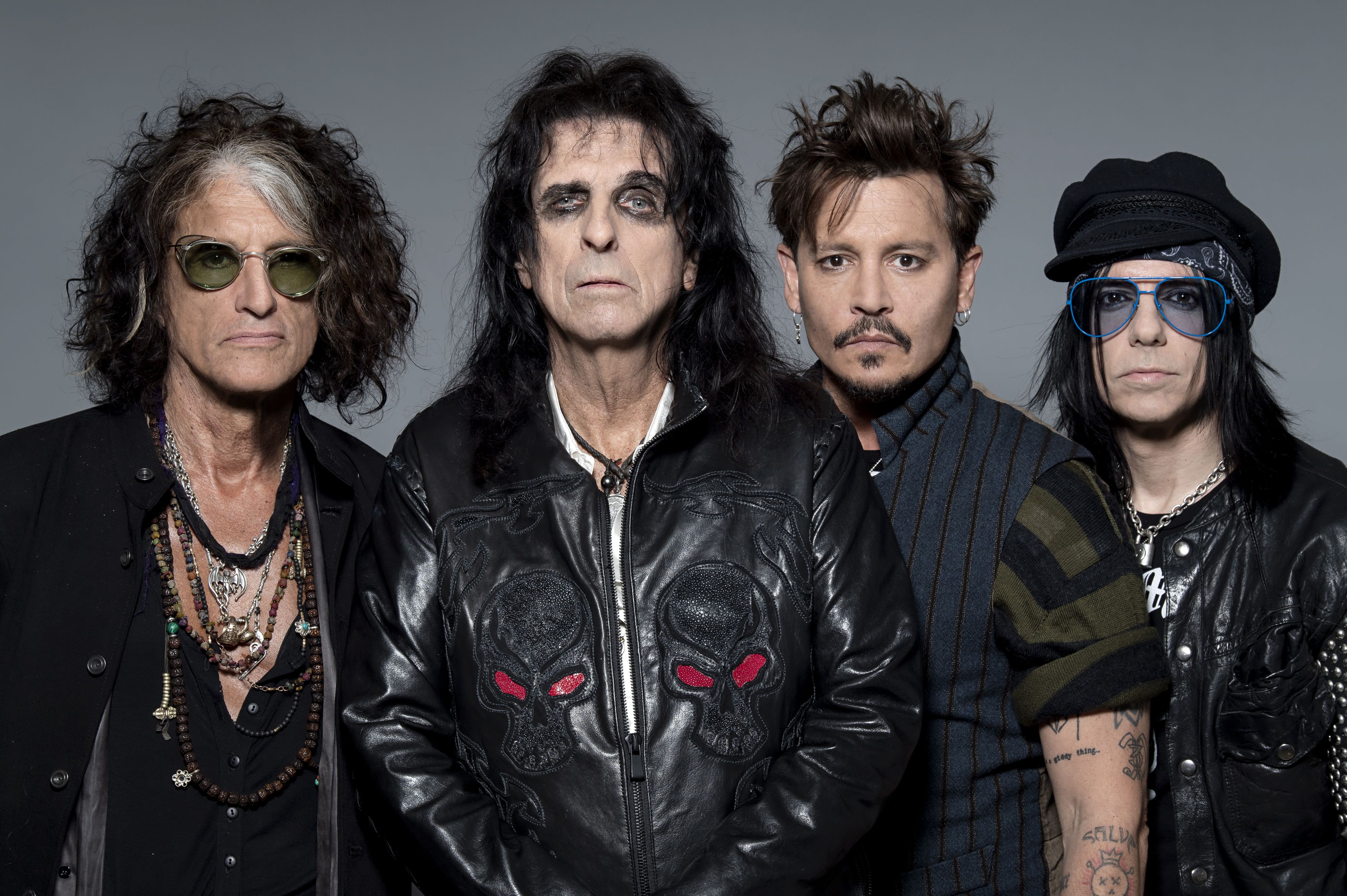 <strong>Hollywood Vampires</strong>: Joe Perry, Alice Cooper, Johnny Depp und Tommy Henriksen (v.l.n.r.)