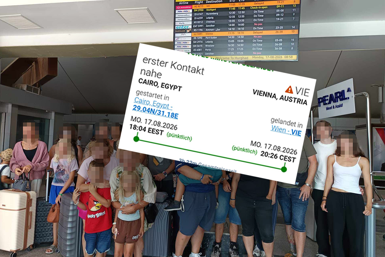 Der Flug startete zwar in Hurghada, wurde aber erst ab Kairo getrackt.