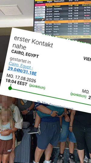 Flugausfälle Ägypten-Wien: Über 30 Stunden Wartezeit, gestrandete Urlauber und Familien berichten von Chaos und Problemen an Flughäfen.