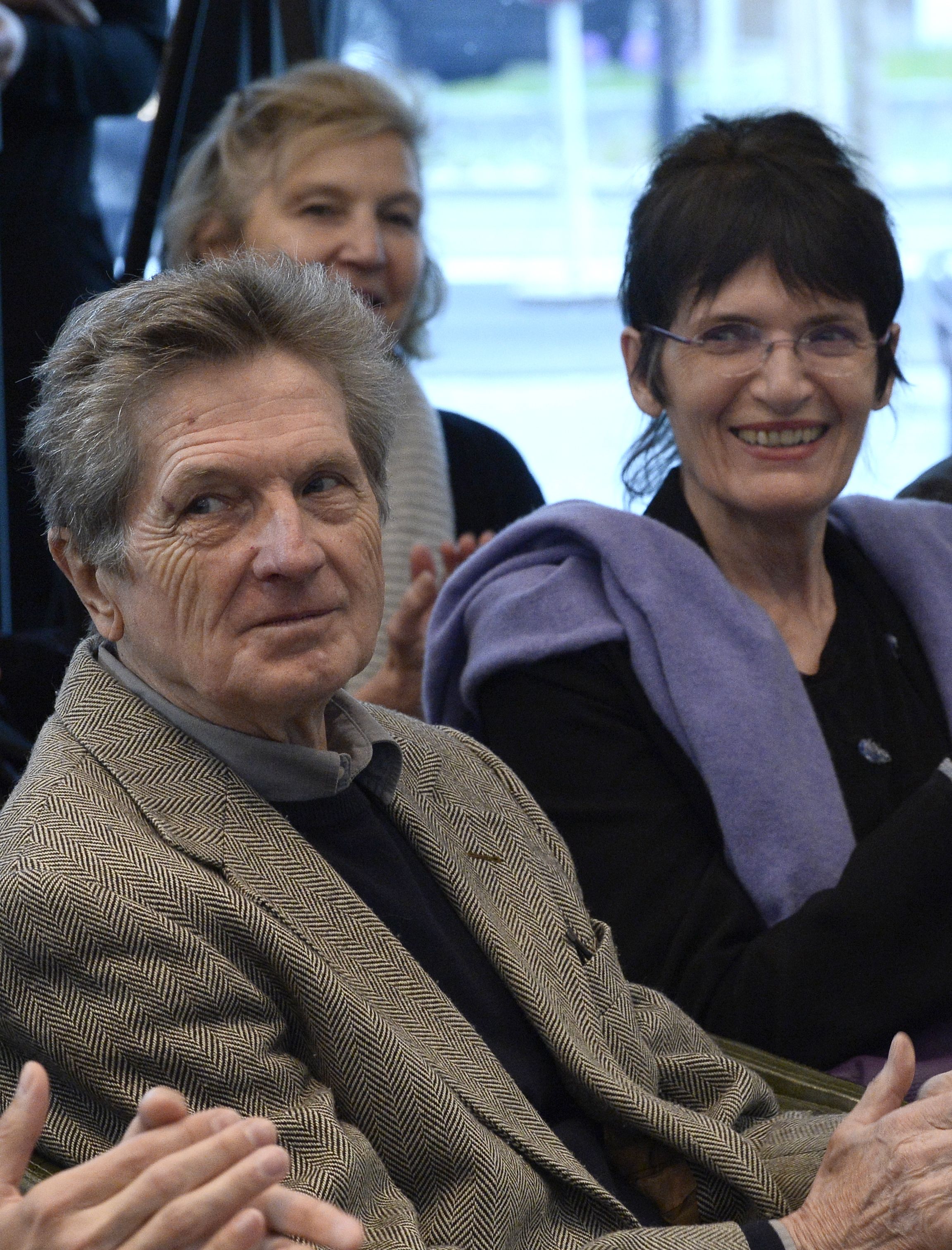 Künstler Heinz Cibulka und Renate Bertlmann während der Pressekonferenz in der neuen Landesgalerie am Donnerstag, 23. Mai 2019, in Krems. 