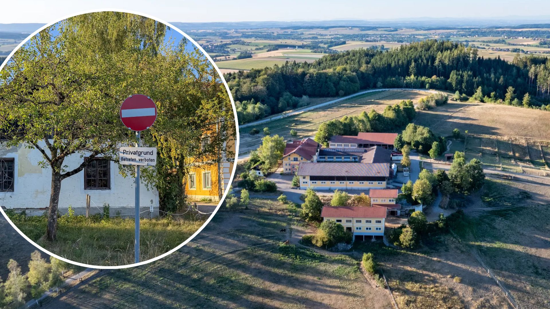 Auf diesem Hof im Bezirk Ried kam es zur Attacke.