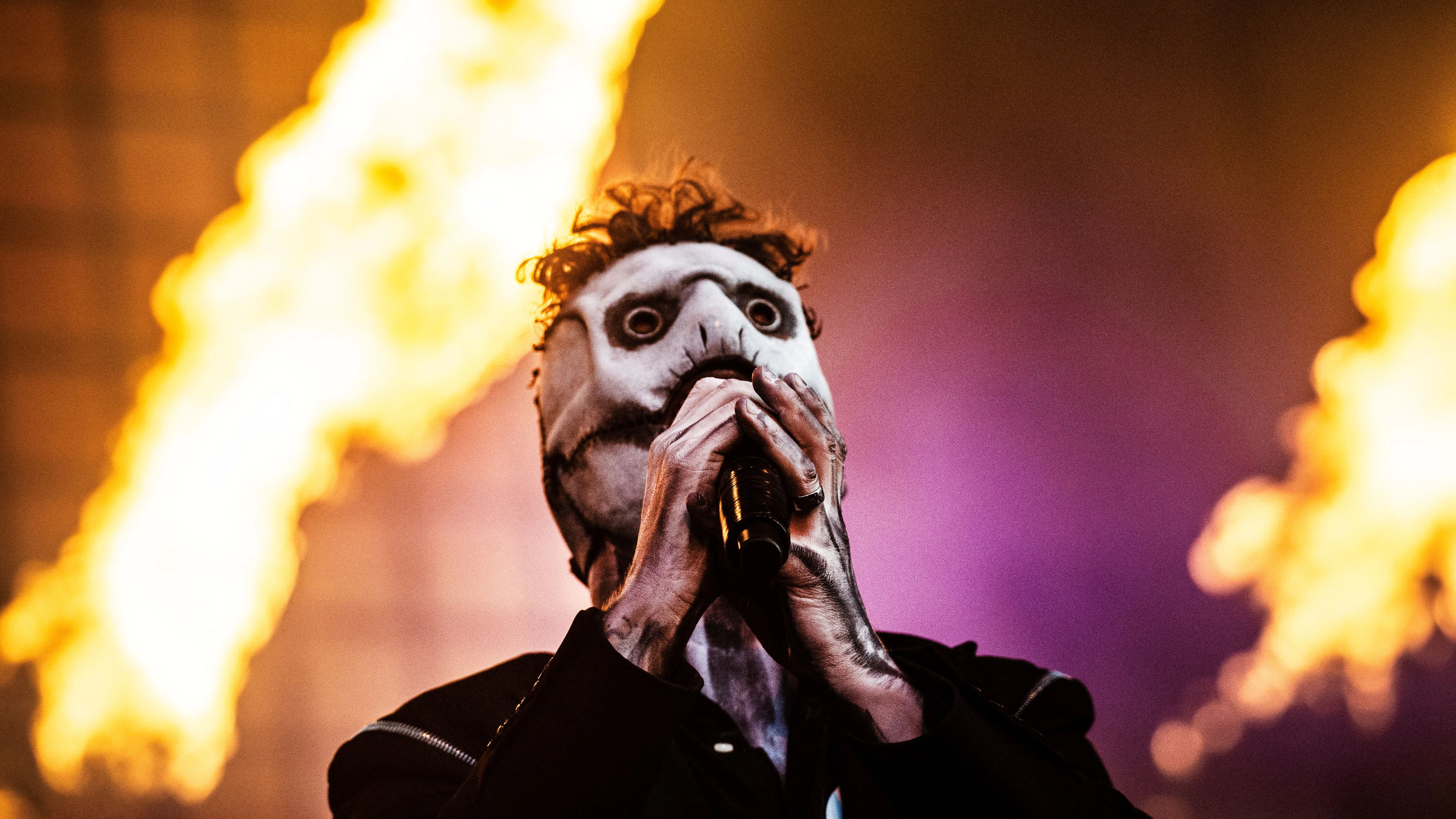 American band Slipknot plays at Helviti stage at Copenhell in Copenhagen, Denmark June 16, 2023. Ritzau Scanpix/Helle Arensbak via REUTERS    ATTENTION EDITORS - THIS IMAGE WAS PROVIDED BY A THIRD PARTY. DENMARK OUT. NO COMMERCIAL OR EDITORIAL SALES IN DENMARK.