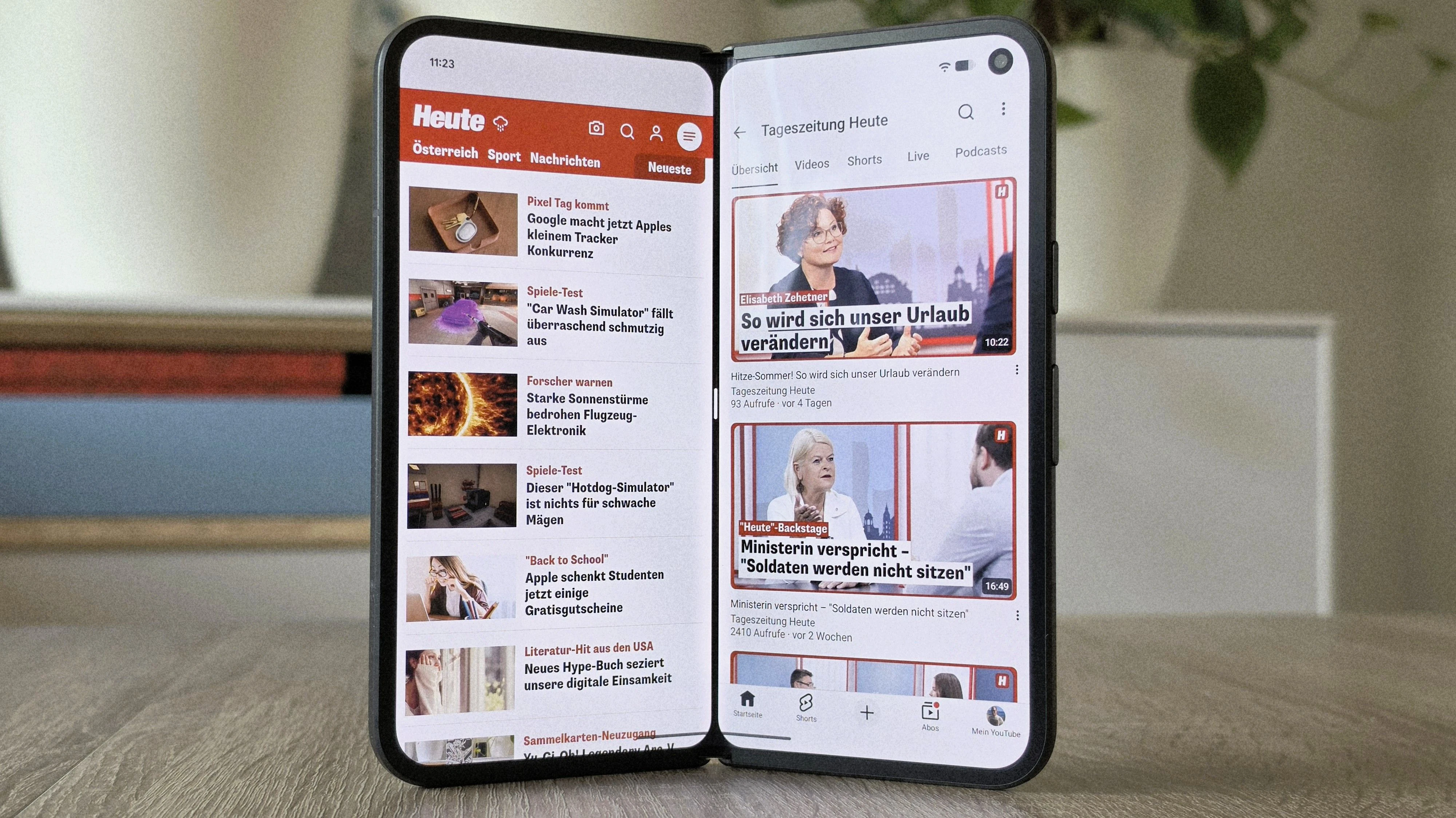 Das Arbeiten mit zwei nebeneinander geöffneten Apps fühlt sich auf dieser Fläche natürlich und komfortabel an. 