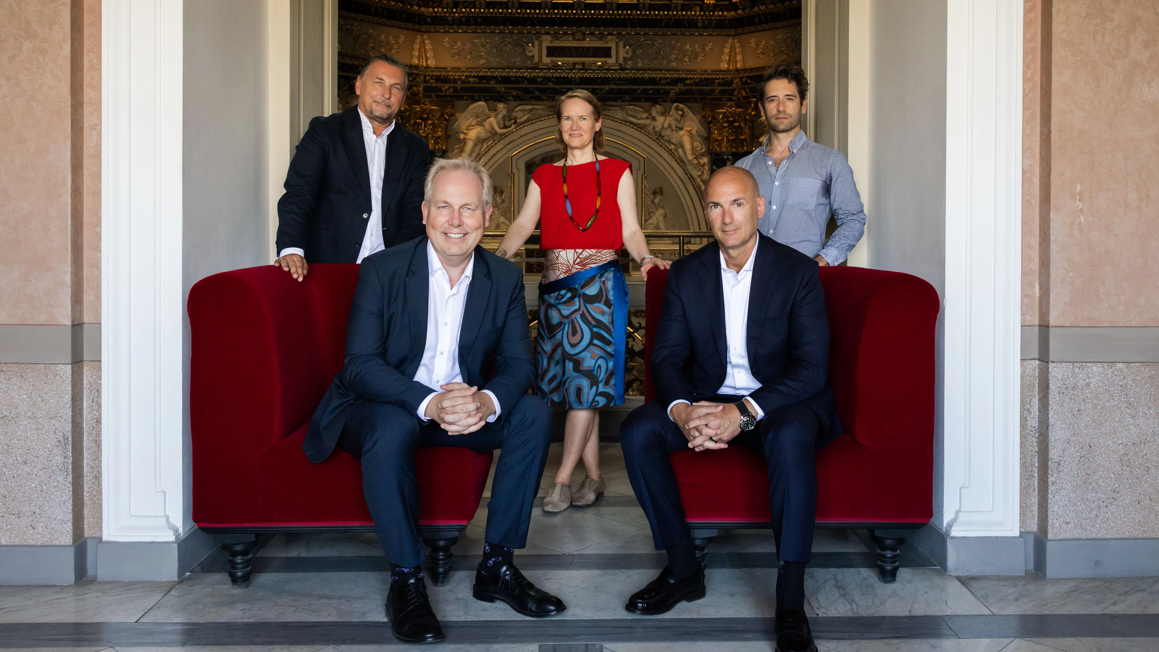 Manuel Laporta Osante, Leiter TV/AV – Samsung Österreich, Verena Eisner, stv. Finanzvorstand – KHM Wien, Antonio Marques, Strategie-Produktmanager – Samsung Österreich, Paul Frey, Geschäftsführer – KHM Wien, Dario Casari, Präsident – Samsung Österreich und Schweiz.