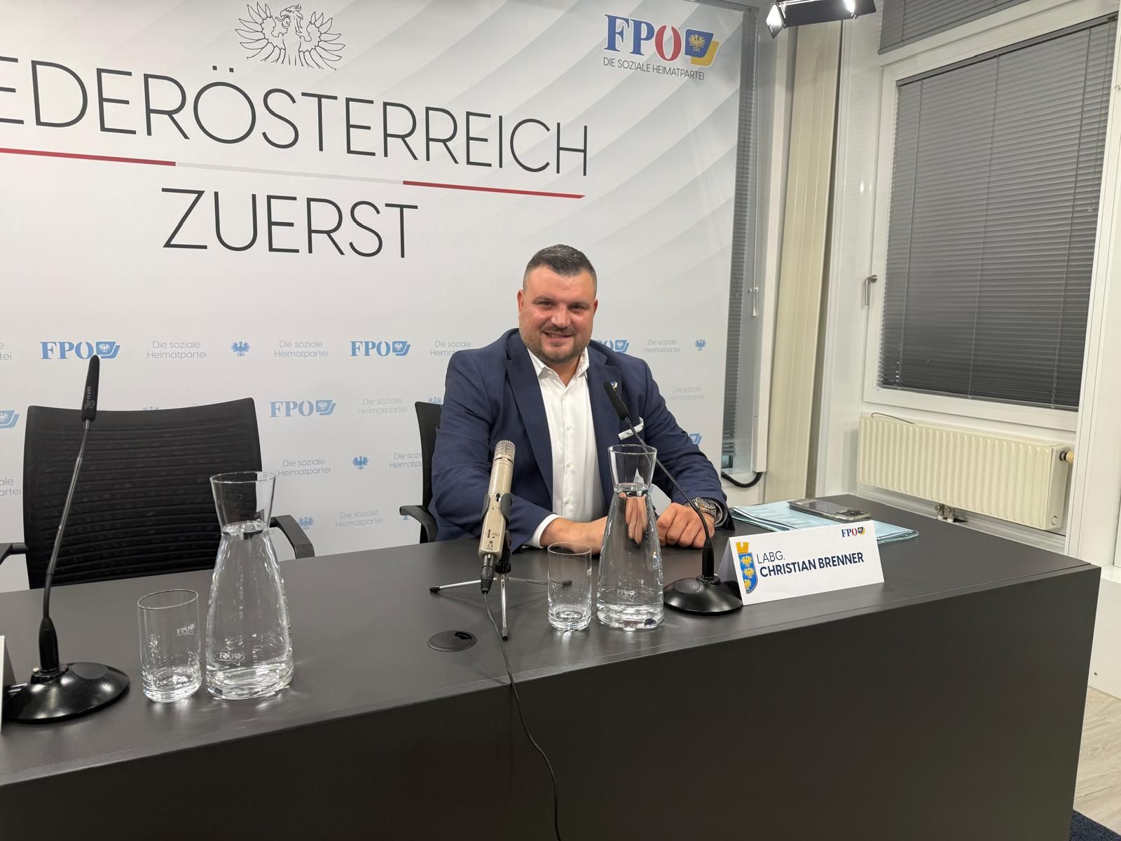 FPÖ Niederösterreich Jugendsprecher und LAbg. Christian Brenner am Dienstag in St. Pölten 