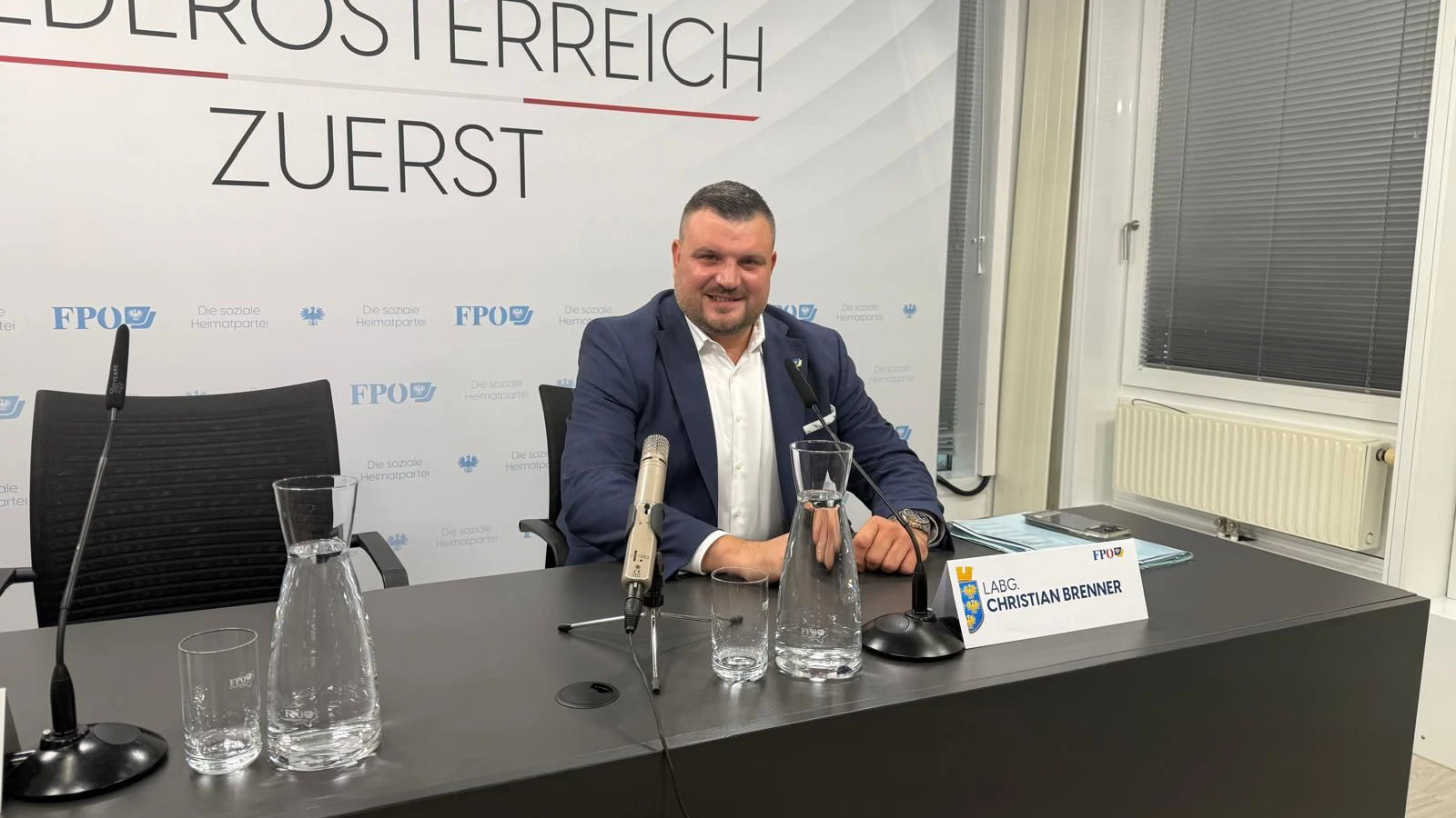 FPÖ Niederösterreich Jugendsprecher und LAbg. Christian Brenner am Dienstag in St. Pölten 