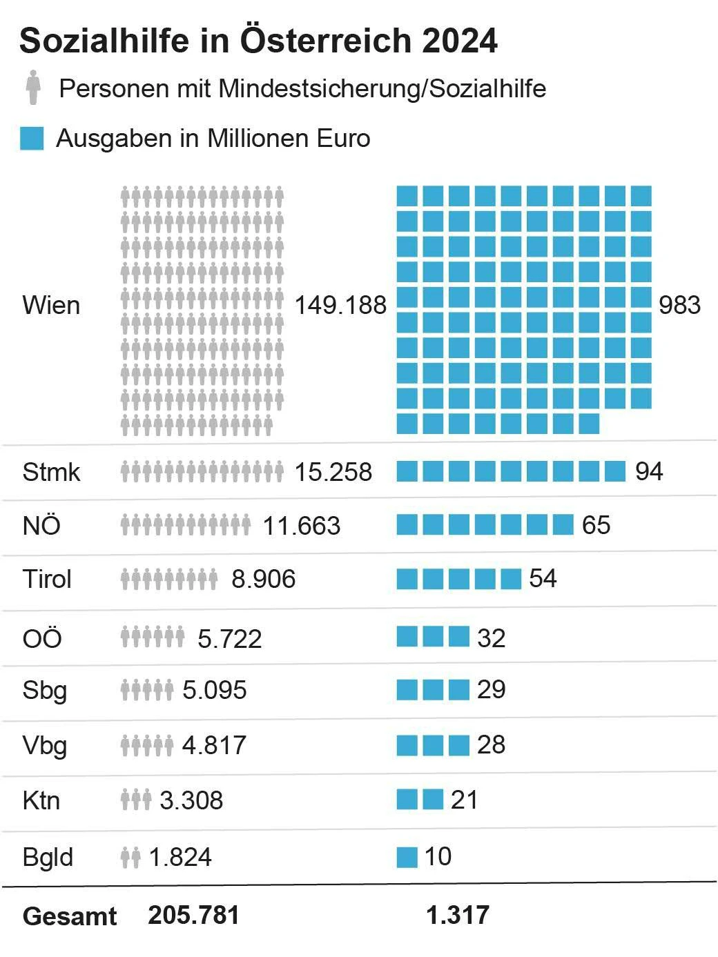 Die Sozialhilfe in Österreich 2024
