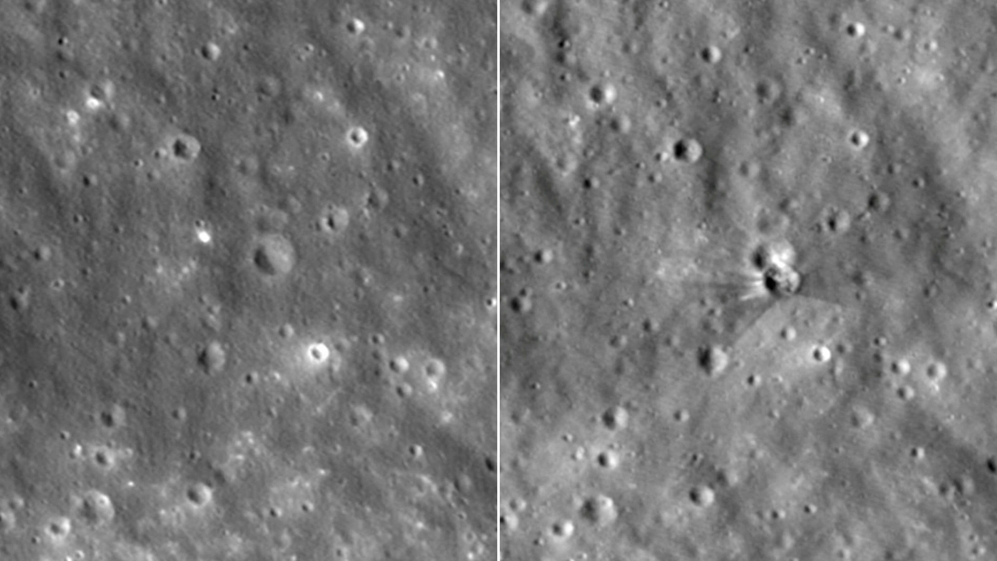 Heute.at - NASA zeigt Krater nach SpaceX-Raketeneinschlag auf Mond