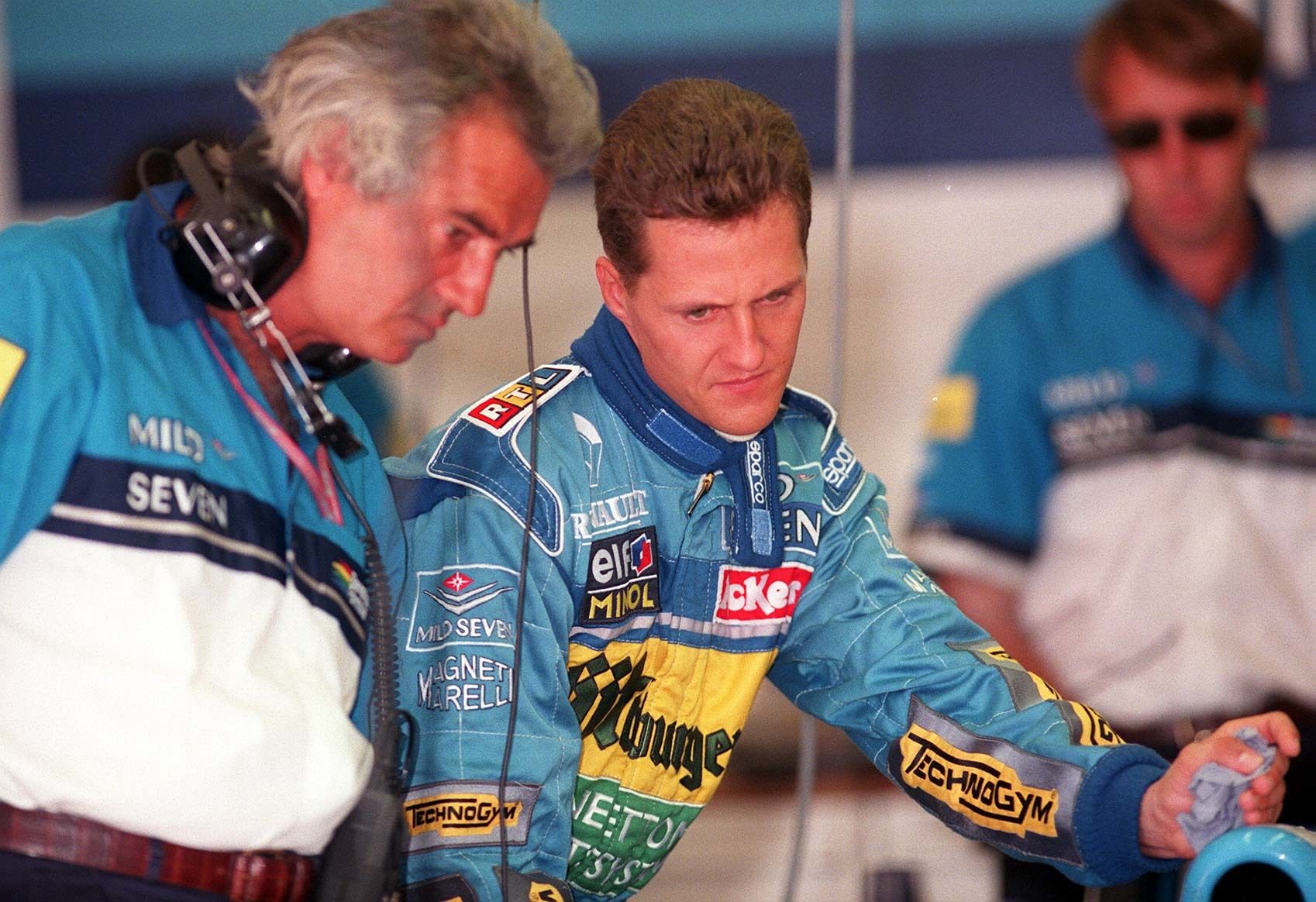 Michael Schumacher mit Flavio Briatore